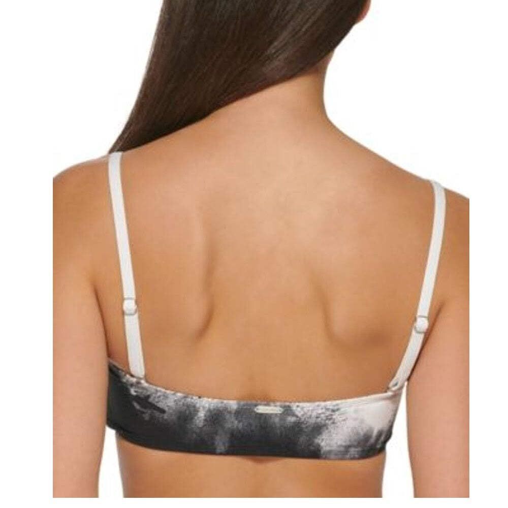 Calvin Klein Womens Printed Lined Bikini Swim top White S - Picture 4 of 9